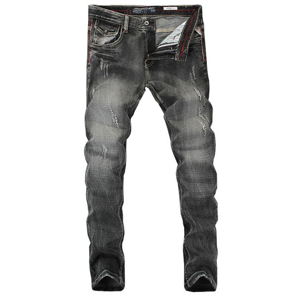 2019 new black color denim mens jeans slim fit classic ripped jeans for men clothing italian style stripe, Blue
2019 new black color denim mens jeans slim fit classic ripped jeans for men clothing italian style stripe, Blue