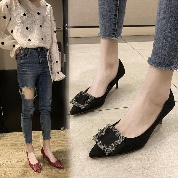 water drill square button womens single shoes for foreign trade new fashionable and comfortable factory womens pointed high heels in spring, Black
water drill square button womens single shoes for foreign trade new fashionable and comfortable factory womens pointed high heels in spring, Black