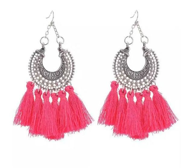 wholesale-tassels dangle earrings for women bohemia crescent charm ear drops girl ethnic style jewelry yellow green blue black pink orange, Silver
wholesale-tassels dangle earrings for women bohemia crescent charm ear drops girl ethnic style jewelry yellow green blue black pink orange, Silver