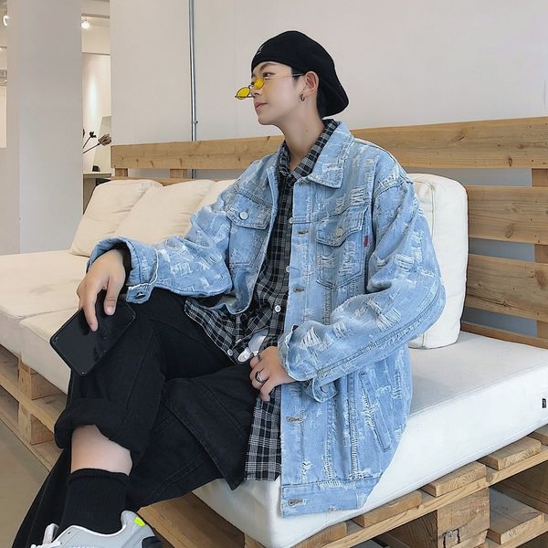 2019 autumn men's fashion long sleeve outerwear cowboy denim bomber jacket male loose casual black/blue coats large size m-3xl, Black;brown
2019 autumn men's fashion long sleeve outerwear cowboy denim bomber jacket male loose casual black/blue coats large size m-3xl, Black;brown