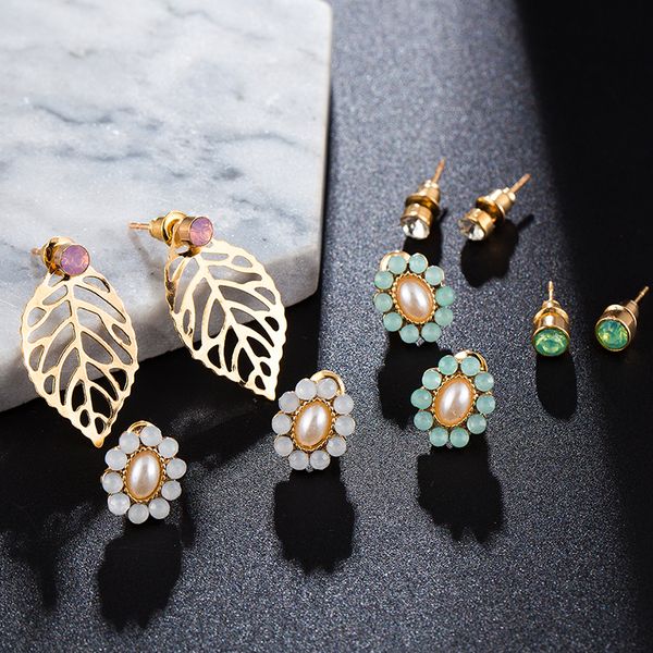 fashion stud earrings set mixed female bohemian golden leaf flower stone statement women's leaf earrings new jewelry o4p223, Golden;silver
fashion stud earrings set mixed female bohemian golden leaf flower stone statement women's leaf earrings new jewelry o4p223, Golden;silver