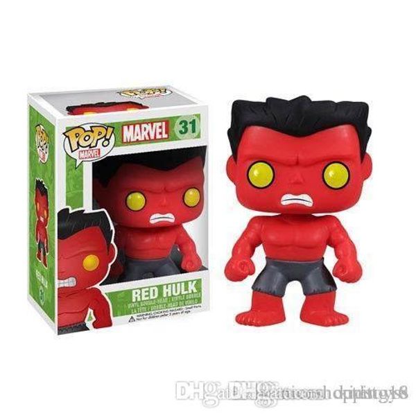 

good new arrival funko pop marvel comics avengers red hulk bobble head vinyl action figure with box #209 toy gift