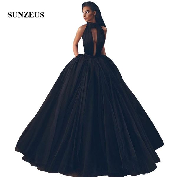 blak ball gown evening dress high neck backless party gowns long tulle formal dresses for women, White;black
blak ball gown evening dress high neck backless party gowns long tulle formal dresses for women, White;black