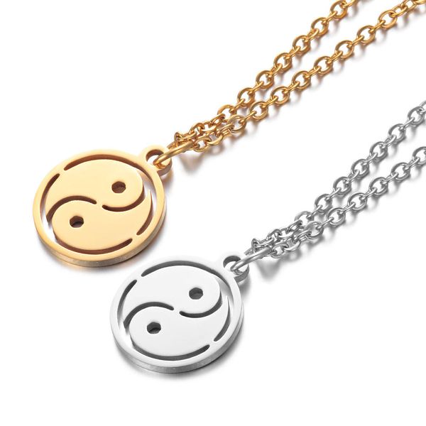 2019 tai chi titanium steel necklace female yin yang symbol stainless steel pendant clavicle chain necklace, Silver
2019 tai chi titanium steel necklace female yin yang symbol stainless steel pendant clavicle chain necklace, Silver