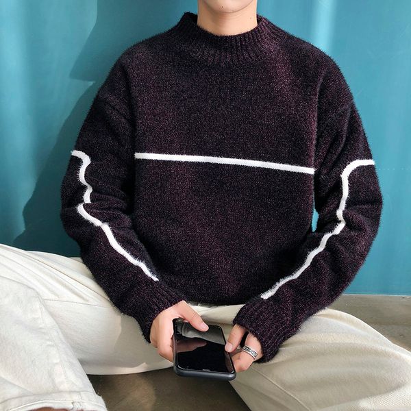 men's sweaters autumn/winter 2019 new slim black and white print long-sleeve sweaters loose casual fashion young men's wear, White;black
men's sweaters autumn/winter 2019 new slim black and white print long-sleeve sweaters loose casual fashion young men's wear, White;black
