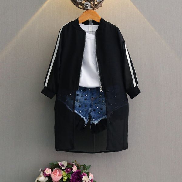 girls summer jacket cotton girls coat chiffon splice kids clothes long clothes for baby balck white sunscreen casaco, Blue;gray
girls summer jacket cotton girls coat chiffon splice kids clothes long clothes for baby balck white sunscreen casaco, Blue;gray