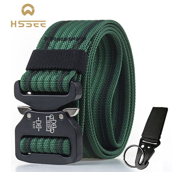 hssee retro striped men's tactical belt + standard falcon buckle soft nylon 125cm adjustable belt official genuine, Black;gray
hssee retro striped men's tactical belt + standard falcon buckle soft nylon 125cm adjustable belt official genuine, Black;gray