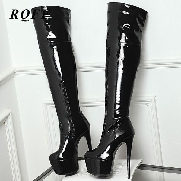 autumn winter new over the knee boots women platform thin high heel shoes fashion patent leather high boots big size 33-46, Black
autumn winter new over the knee boots women platform thin high heel shoes fashion patent leather high boots big size 33-46, Black