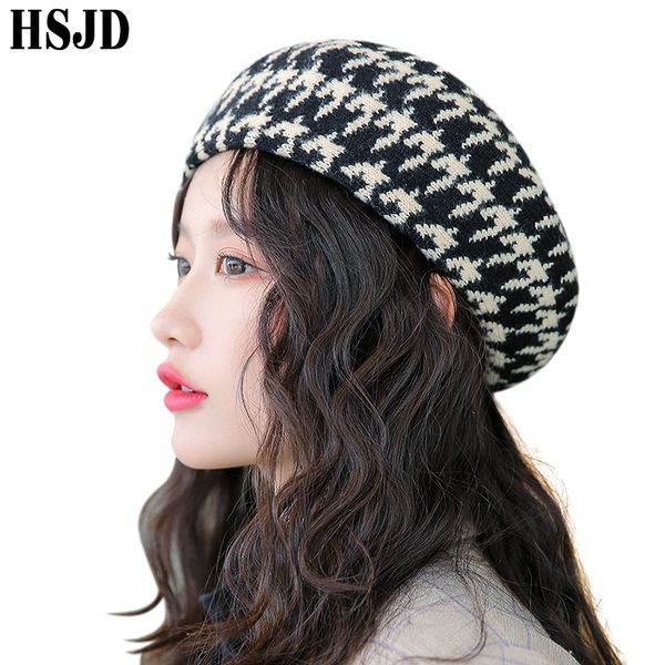 fashion elegance women's berets plaid cap winter soft warm wool beret beanie hats french style vintage female bonnet caps, Blue;gray
fashion elegance women's berets plaid cap winter soft warm wool beret beanie hats french style vintage female bonnet caps, Blue;gray