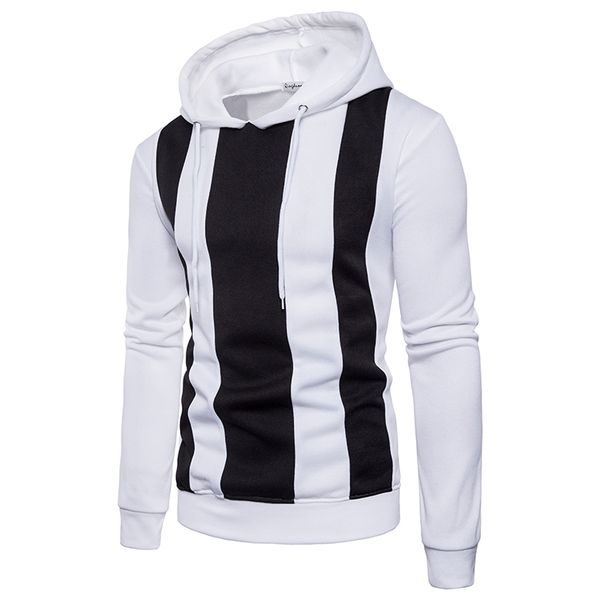 2019 spring and autumn men's sweatshirt men's casual slim hooded hoodie sweatshirt striped color matching hooded jacket, Black
2019 spring and autumn men's sweatshirt men's casual slim hooded hoodie sweatshirt striped color matching hooded jacket, Black