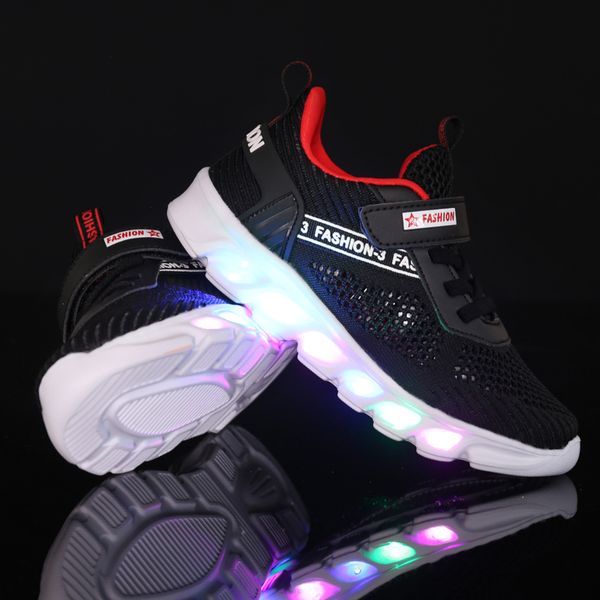 led glowing kids sneakers running shoes led party glowing air mesh sneakers kids iuminous shoes boots trainers, Black
led glowing kids sneakers running shoes led party glowing air mesh sneakers kids iuminous shoes boots trainers, Black