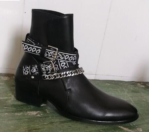 2019 new men fashion boots men leather booties dress shoes fashion male business booties low heel male ankle boots sliver chain botas, Black
2019 new men fashion boots men leather booties dress shoes fashion male business booties low heel male ankle boots sliver chain botas, Black