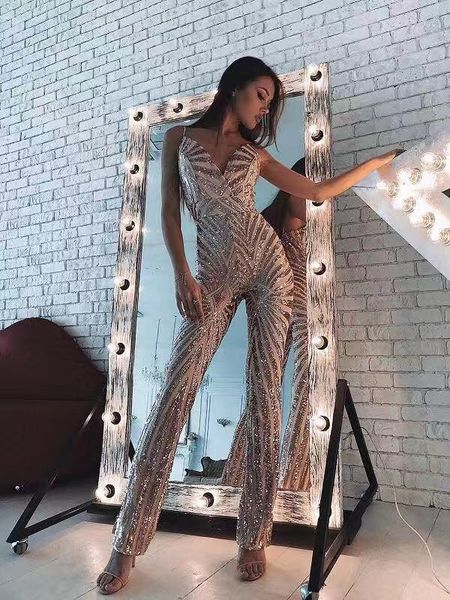 ladies sequines bodycon jumpsuits sleeveless v-neck celebrity fashion jumpsuits wholesale, Black;white
ladies sequines bodycon jumpsuits sleeveless v-neck celebrity fashion jumpsuits wholesale, Black;white