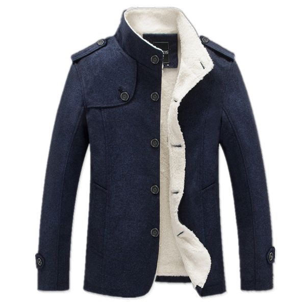 winter fashion men's solid color coat clothing brand men wool blend coats male thick warm overcoat, Black
winter fashion men's solid color coat clothing brand men wool blend coats male thick warm overcoat, Black
