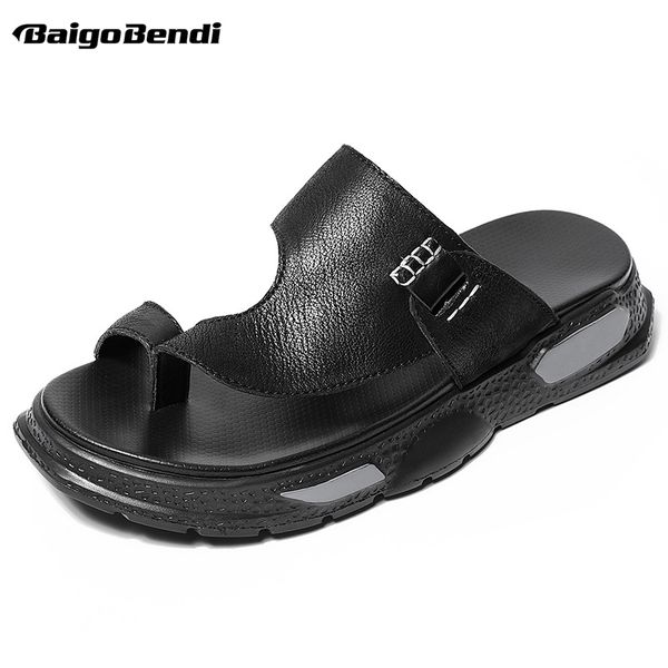 us size men thick heel leather slippers real leather summer flip flop 4cm heel slides man beach shoes, Black
us size men thick heel leather slippers real leather summer flip flop 4cm heel slides man beach shoes, Black