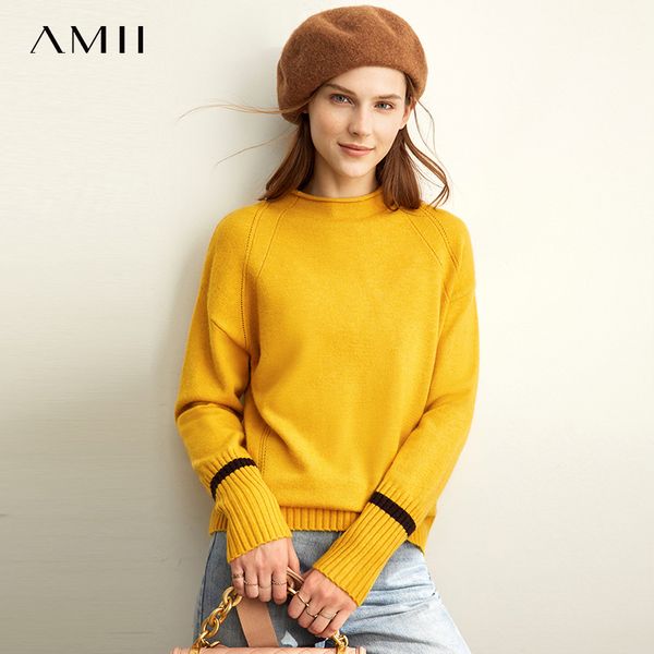 women's sweaters amii spring semi-turtleneck knit sweater women causal oneck full sleeves loose pullover 11930334, White;black
women's sweaters amii spring semi-turtleneck knit sweater women causal oneck full sleeves loose pullover 11930334, White;black