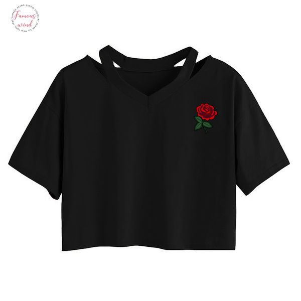 лето женского harajuku trend короткого параграф сыпучего короткий рукав top rose flower повседневная футболка, White
лето женского harajuku trend короткого параграф сыпучего короткий рукав top rose flower повседневная футболка, White