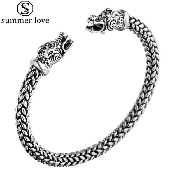 vintage nordic viking браслет dragon head mouth open браслет-манжета для женщин мужчины antique silver twisted шаблон резной браслет ювелирн, Black
vintage nordic viking браслет dragon head mouth open браслет-манжета для женщин мужчины antique silver twisted шаблон резной браслет ювелирн, Black
