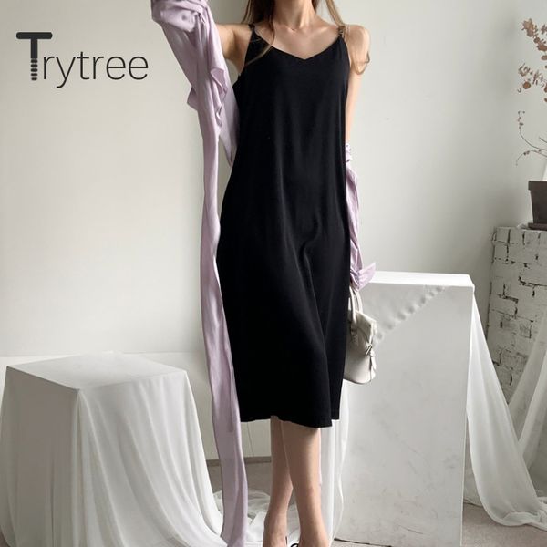 casual dresses trytree 2021 summer women sling dress solid 5 color fashion a-line split hem elegant temperament mid-calf, Black;gray
casual dresses trytree 2021 summer women sling dress solid 5 color fashion a-line split hem elegant temperament mid-calf, Black;gray