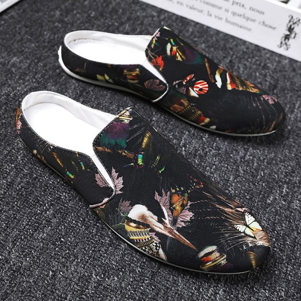 2020 summer comfortable breathable canvas men shoes casual shoes half slippers pea printing lazy men's 39-44, Black
2020 summer comfortable breathable canvas men shoes casual shoes half slippers pea printing lazy men's 39-44, Black