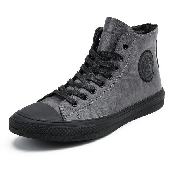 2020 men shoes leather fashion high male boots mens casual sneakers waterproof lace up flats solid shoes, Black
2020 men shoes leather fashion high male boots mens casual sneakers waterproof lace up flats solid shoes, Black