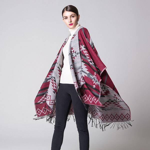 geometric rhombic tassel women cape imitation cashmere national style traveling capes women wraps autumn windproof shawl poncho, White
geometric rhombic tassel women cape imitation cashmere national style traveling capes women wraps autumn windproof shawl poncho, White