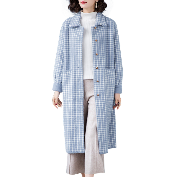 women's wool & blends coat female autumn winter clothing long mink cashmere sweater large size faux coats knit cardigan thick outerwear, Black
women's wool & blends coat female autumn winter clothing long mink cashmere sweater large size faux coats knit cardigan thick outerwear, Black