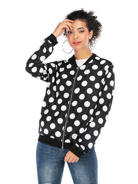 casual bomber femme o neck long sleeve slim female jacket spring autumn zipper ladies bolero polka dot woman jacket, Black;brown
casual bomber femme o neck long sleeve slim female jacket spring autumn zipper ladies bolero polka dot woman jacket, Black;brown