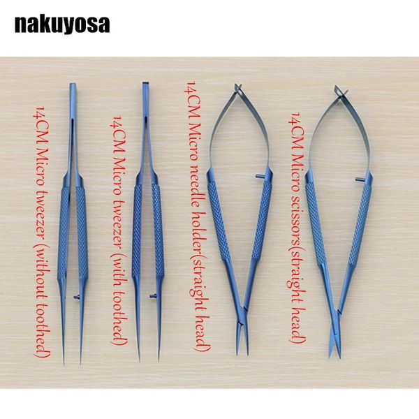 14cm titanium alloy ophthalmic microsurgical instruments needle holder micro scissors tweezers hand 4pcs/set
14cm titanium alloy ophthalmic microsurgical instruments needle holder micro scissors tweezers hand 4pcs/set