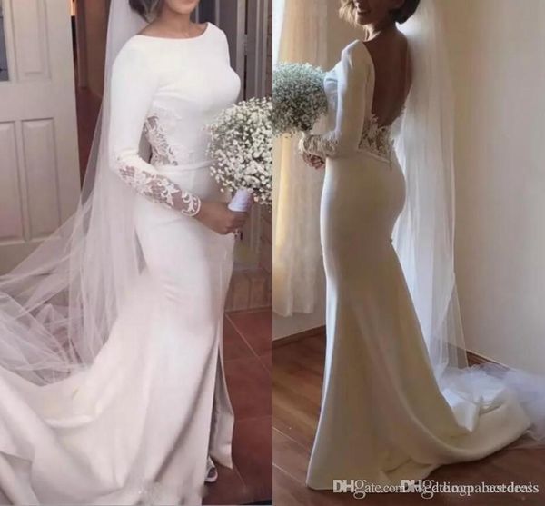 new elegant white mermaid wedding dresses bateau backless long sleeves lace church garden bridal gowns vestido de novia robe de mariée
new elegant white mermaid wedding dresses bateau backless long sleeves lace church garden bridal gowns vestido de novia robe de mariée