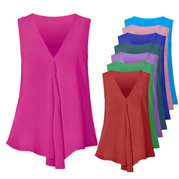 plus size s 6xl women chiffon blouses sleeveless v neck shirt fashion summer ladies tees blusas femininas, White
plus size s 6xl women chiffon blouses sleeveless v neck shirt fashion summer ladies tees blusas femininas, White
