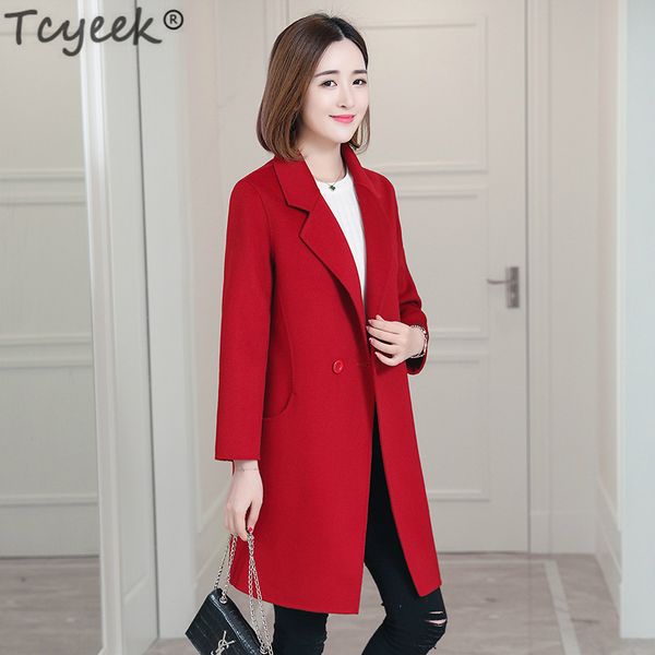tcyeek winter jacket women 100% wool coat female double breasted long clothes spring 2019 elegant sided woolen overcoat lwl1404, Black
tcyeek winter jacket women 100% wool coat female double breasted long clothes spring 2019 elegant sided woolen overcoat lwl1404, Black