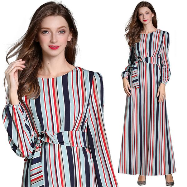 factory direct muslim dress ethnic style new large size waist big swing slim striped dress 2005
factory direct muslim dress ethnic style new large size waist big swing slim striped dress 2005