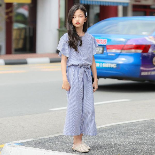 summer teen girls butterfly sleeve striped casual clothing sets 10 12 14 years girls outfit, White
summer teen girls butterfly sleeve striped casual clothing sets 10 12 14 years girls outfit, White