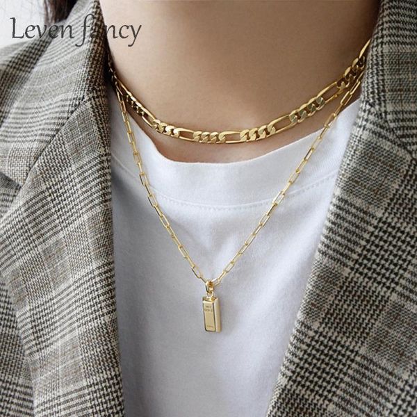 925 sterling silver geometric square gold bar brick pendant necklaces anchor chain collar necklace gift for women girls
925 sterling silver geometric square gold bar brick pendant necklaces anchor chain collar necklace gift for women girls