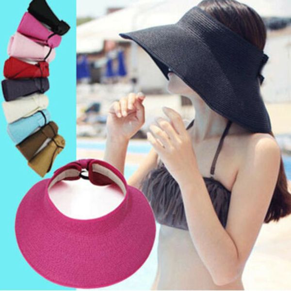 foldable roll up beach wide brim sun hat women summer natural wheat straw headless visor cap fashion beach uv protect hats, Blue;gray
foldable roll up beach wide brim sun hat women summer natural wheat straw headless visor cap fashion beach uv protect hats, Blue;gray