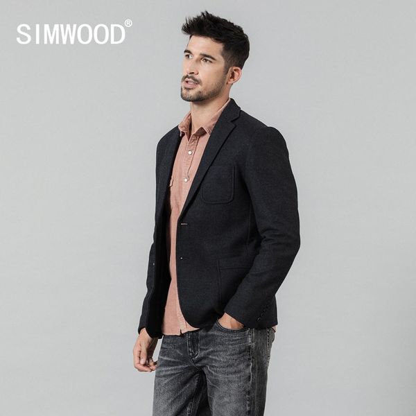 simwood 2019 autumn winter new blazer men wool blends jackets men brand clothing, White;black
simwood 2019 autumn winter new blazer men wool blends jackets men brand clothing, White;black