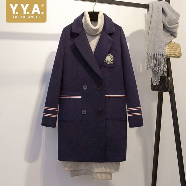 preppy style winter new womens medium length woolen coats long sleeve double breasted badge slim fit female medium length coats, Black
preppy style winter new womens medium length woolen coats long sleeve double breasted badge slim fit female medium length coats, Black