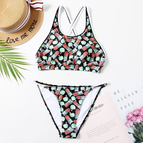 bikinis set pineapple print halter crop bikini high neck swimsuit women's swimwear brazilian bathing suit swimming for women
bikinis set pineapple print halter crop bikini high neck swimsuit women's swimwear brazilian bathing suit swimming for women