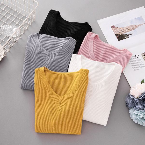 women v neck sweater knitted jumper womens sweaters winter for women sweaters and pullovers autumn pullover, White;black
women v neck sweater knitted jumper womens sweaters winter for women sweaters and pullovers autumn pullover, White;black