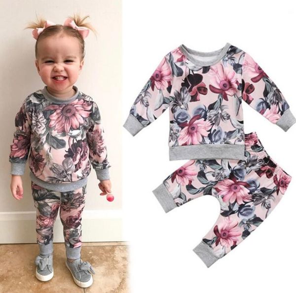 spring and autumn girl printed long sleeve two piece round neck children's pure cotton suit 2020 new, White 
spring and autumn girl printed long sleeve two piece round neck children's pure cotton suit 2020 new, White