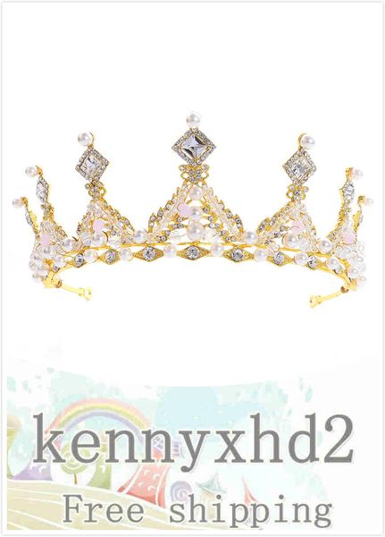 h1094 european crystal handmade bridal headdress crown princess wedding hair dress accessories, White;golden
h1094 european crystal handmade bridal headdress crown princess wedding hair dress accessories, White;golden