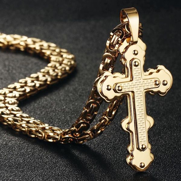 orthodox cross pendant necklaces for men stainless steel catholic jesus necklace gold silver color byzantine chains male jewelry
orthodox cross pendant necklaces for men stainless steel catholic jesus necklace gold silver color byzantine chains male jewelry