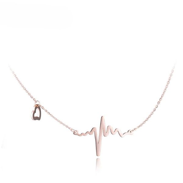 trendy heartbeat titanium stainless steel pendant necklace for women rose gold chain choker necklace jewelry n17014, Golden;silver
trendy heartbeat titanium stainless steel pendant necklace for women rose gold chain choker necklace jewelry n17014, Golden;silver