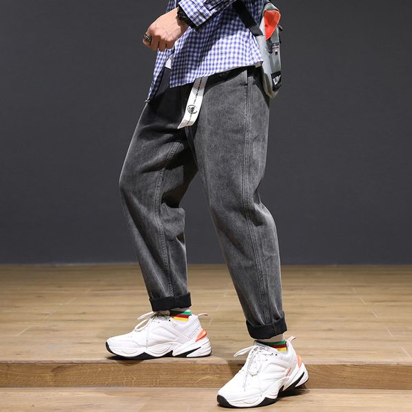 men jeans autumn winter fashion casual loose denim pants 2019 new man elastic waist drawstring pocket brierf denim cargo pants, Blue
men jeans autumn winter fashion casual loose denim pants 2019 new man elastic waist drawstring pocket brierf denim cargo pants, Blue