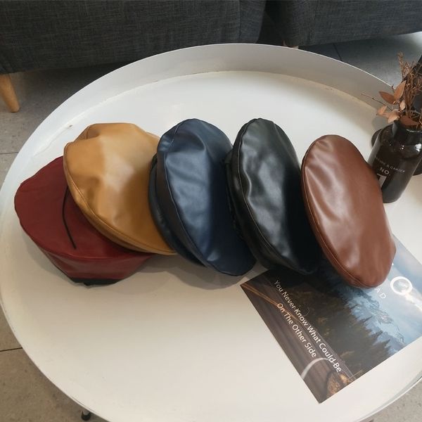 autumn winter retro pu leather beret hats women adjustable wild fashion pumpkin painter hat solid color warm lady beret cap, Blue;gray
autumn winter retro pu leather beret hats women adjustable wild fashion pumpkin painter hat solid color warm lady beret cap, Blue;gray