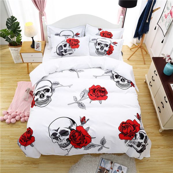 skull rose bedding set white color print duvet cover pillowcases twin king size bed cover bedclothes dropshipping
skull rose bedding set white color print duvet cover pillowcases twin king size bed cover bedclothes dropshipping