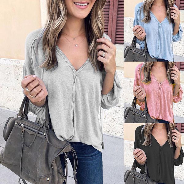 women long sleeve t shirt solid v neck puff sleeve tee 2019 autumn spring new women streetwear casual female t shirt, White
women long sleeve t shirt solid v neck puff sleeve tee 2019 autumn spring new women streetwear casual female t shirt, White