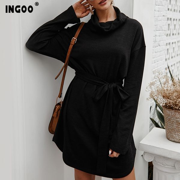 casual dresses ingoo 4 color autumn high collar dress with belt fashion solid lace up turtleneck long sleeve office lady, Black;gray
casual dresses ingoo 4 color autumn high collar dress with belt fashion solid lace up turtleneck long sleeve office lady, Black;gray