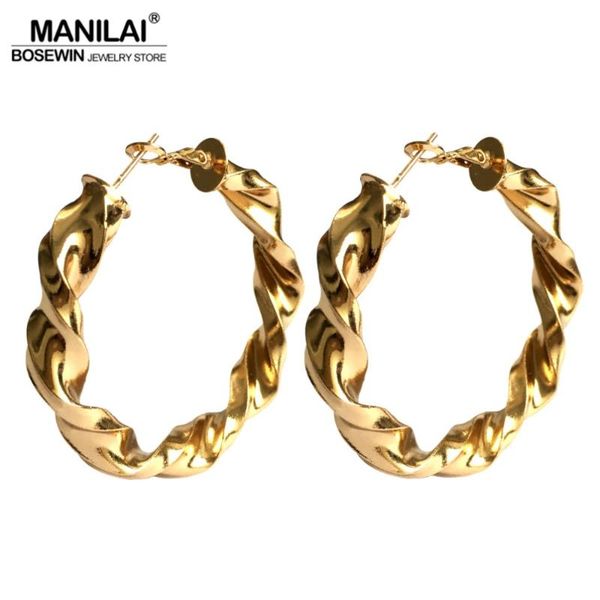 manilai 50mm punk alloy hoop earrings for women twist thick metal boho statement earrings big fashion jewelry wholesale, Golden;silver
manilai 50mm punk alloy hoop earrings for women twist thick metal boho statement earrings big fashion jewelry wholesale, Golden;silver